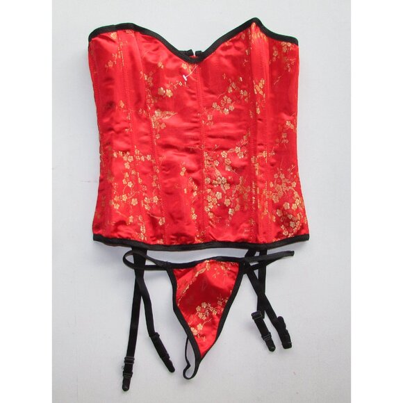 Red Asian Themed Corset Set - NEW - Large - Picture 9 of 9